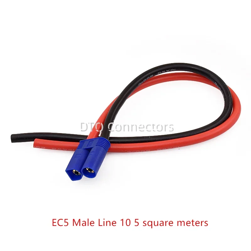 

1Pcs Brand New High Quality EC5 Male / Female Connector Pigtail Cable 30Cm 10AWG Silicone Wire RC Lipo Battery