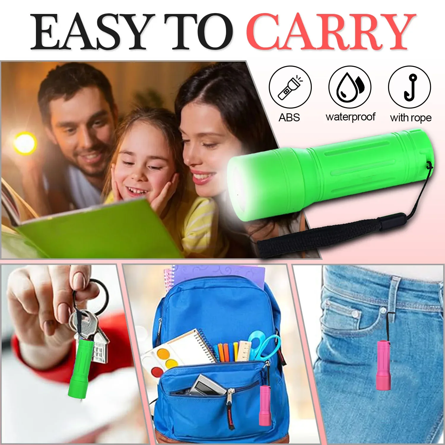 Outdoor LED Flashlight Portable Hard Light Handlight Emergency Light Night Riding Camping Searchlight Hand Type Lantern