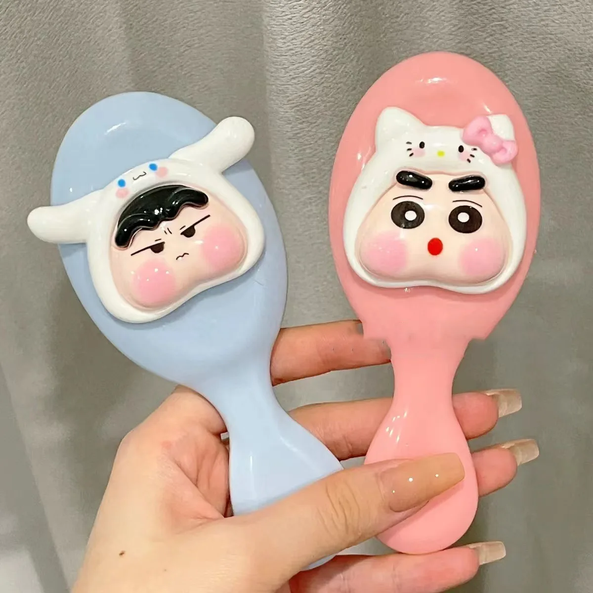 

2pcs Sanrio Hello Kitty Comb Portable Anime Crayon Shinchan Air Cushion Comb Cinnamoroll Cartoon Girl Hair Care Knot Proof Comb