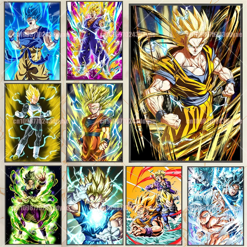 Cartoon Animation Dragon Pearl Poster Goku Vegeta HD Printing Canvas Painting Home Bedroom Wall Aesthetic Art Deco Painting
