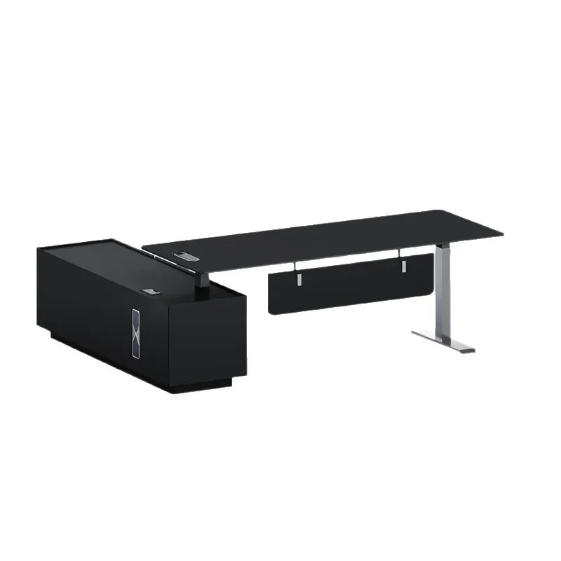 #Smart Electric Height Adjustable Desk, 160x80cm Executive Office Desk, Luxury Modern Standing Desk, L-Shaped Home Office Desk