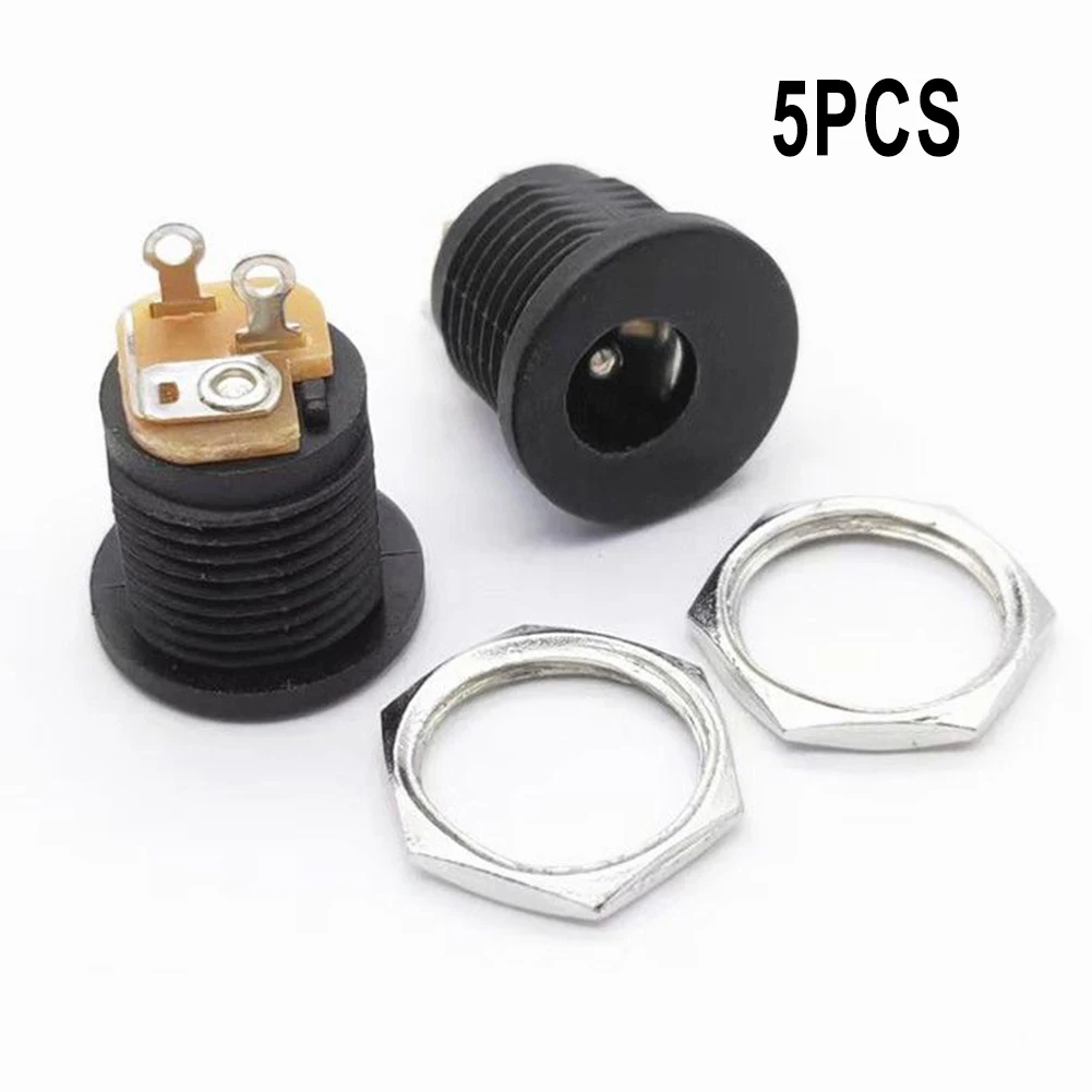 Power Connector Panel Mounted 5PCS DC Power Connector Socket Female (21mm) for Low Current Applications High Quality