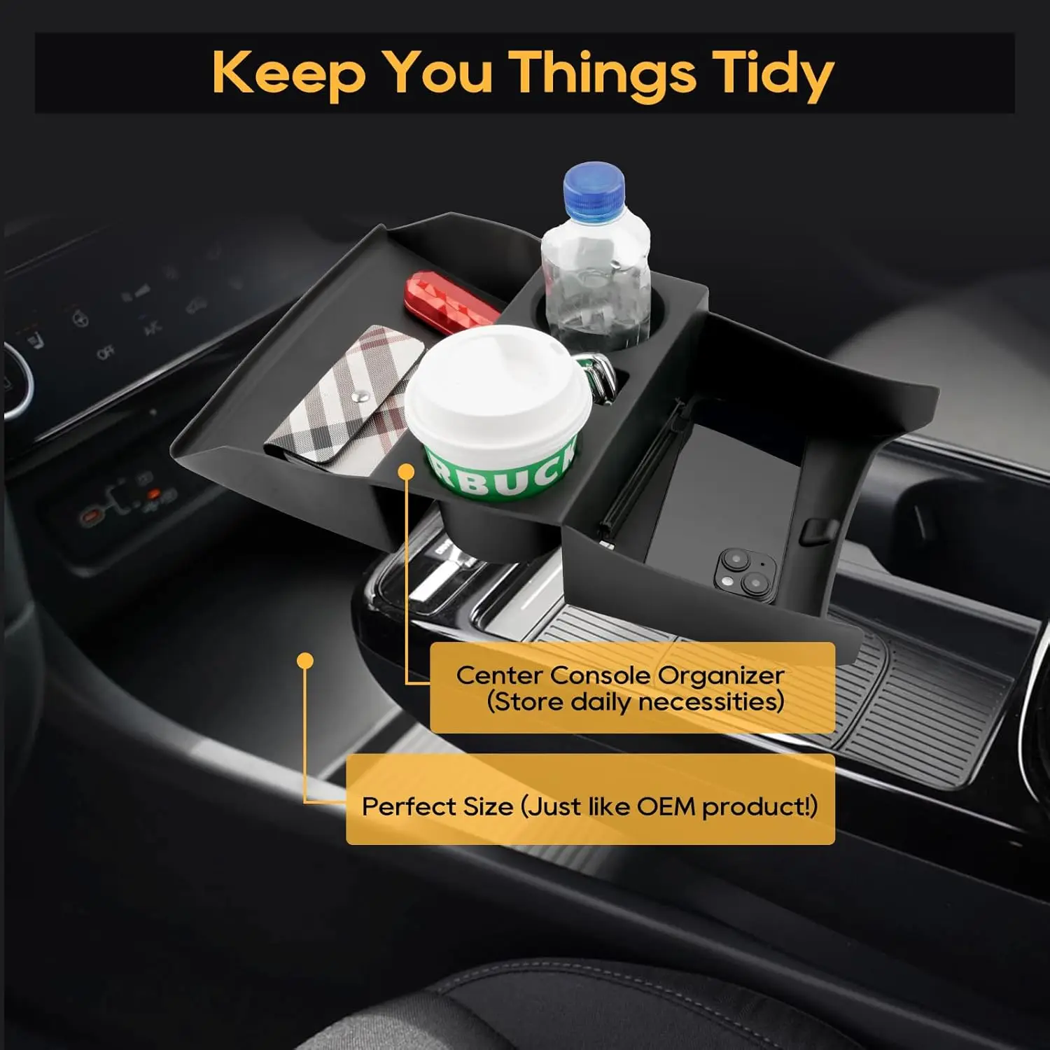 Tucknbox for 2025 Tucson NX4 Limited Lower Console Organizer Armrest Storage Console Tray Interior Secondary Box Car Accessories