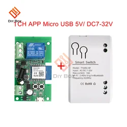 1CH Work With Tuya Smart Remote Control Wireless Wifi Switch Module DC7-32V AC85-250V 2200W RF Receiver 10A wifi Relay DIY