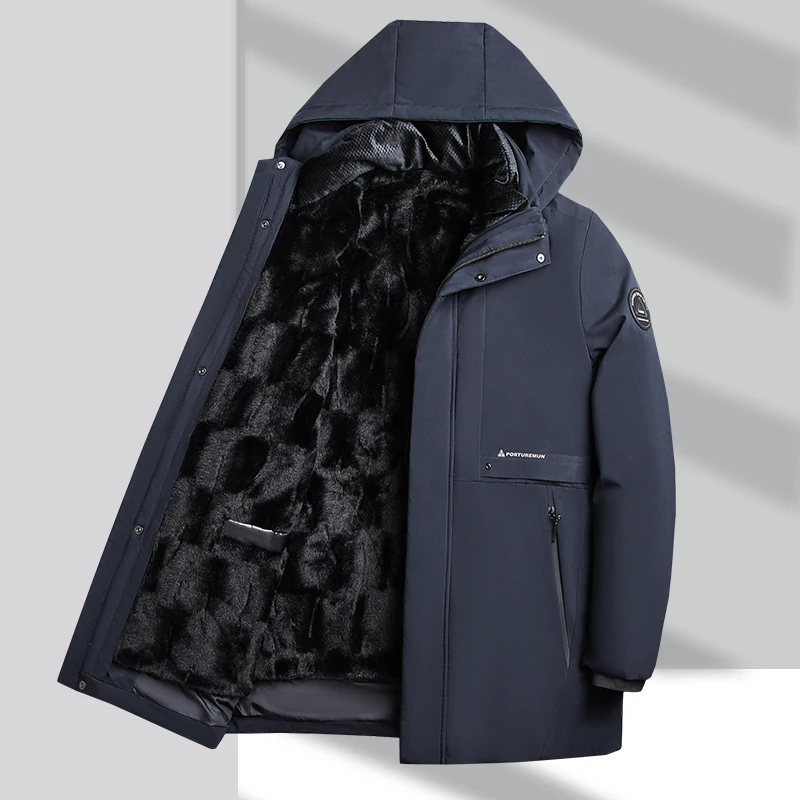 

Новая мужская куртка Parker, ветрозащитное свободное ветрозащитное пальто средней длины, мужское деловое ветрозащитное пальто Parker с капюшоном, зимнее