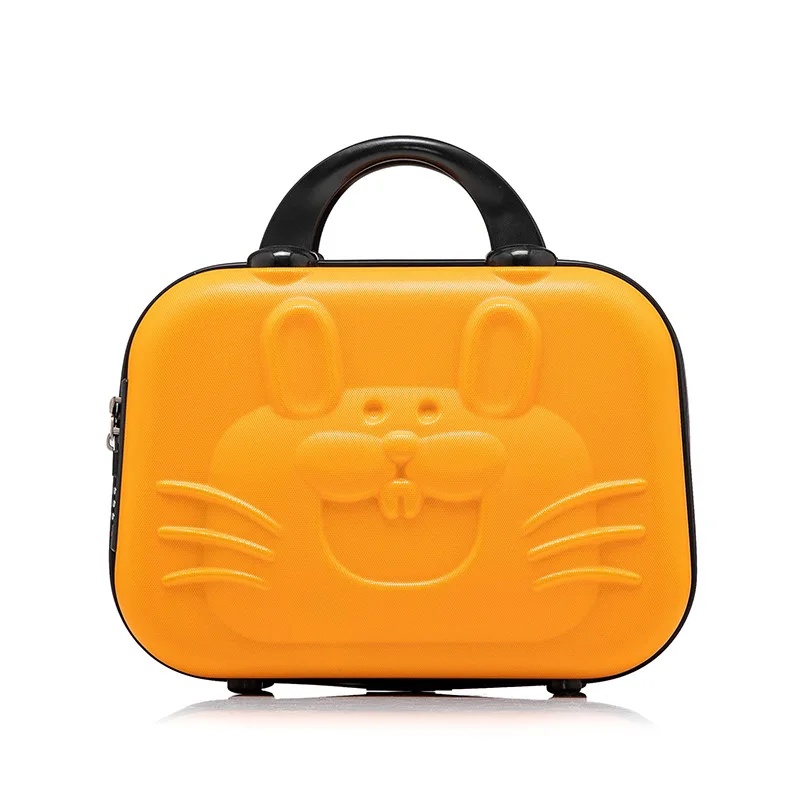 Cartoon suitcase 14 inch small combination lock cosmetic case portable luggage storage travel luggage storage.