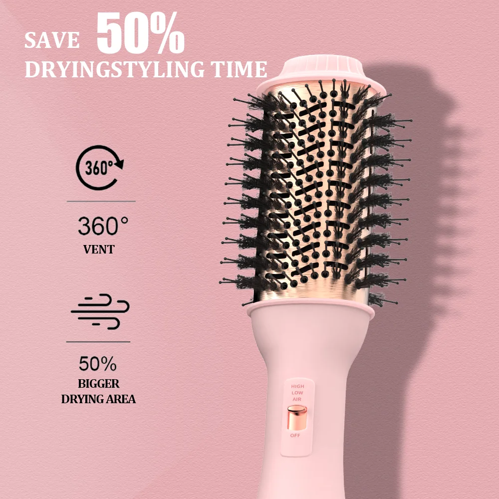 LISARPO 3 In I Sikat Udara Panas Sikat Ledakan dan Pelurus Rambut Penambah Volume untuk Wanita Styler Sikat Listrik Pengering Rambut