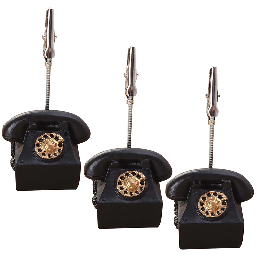 3 Pcs Resin Place Card Holder Multi function Memo Picture Clip Convenient Note Folder Business Card Display Table Number Holder