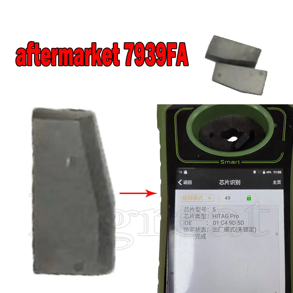 5/10/20/50/100pcs Aftermarket ID49 PCF7939FA Car Key Chip PCF7939 FA 7939FA Transponder Chip for Ford 128 Auto Transponder Chips