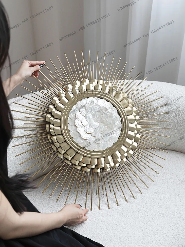 Creative shell metal wall decoration European light luxury gold living room corridor decoration hanging paintings
