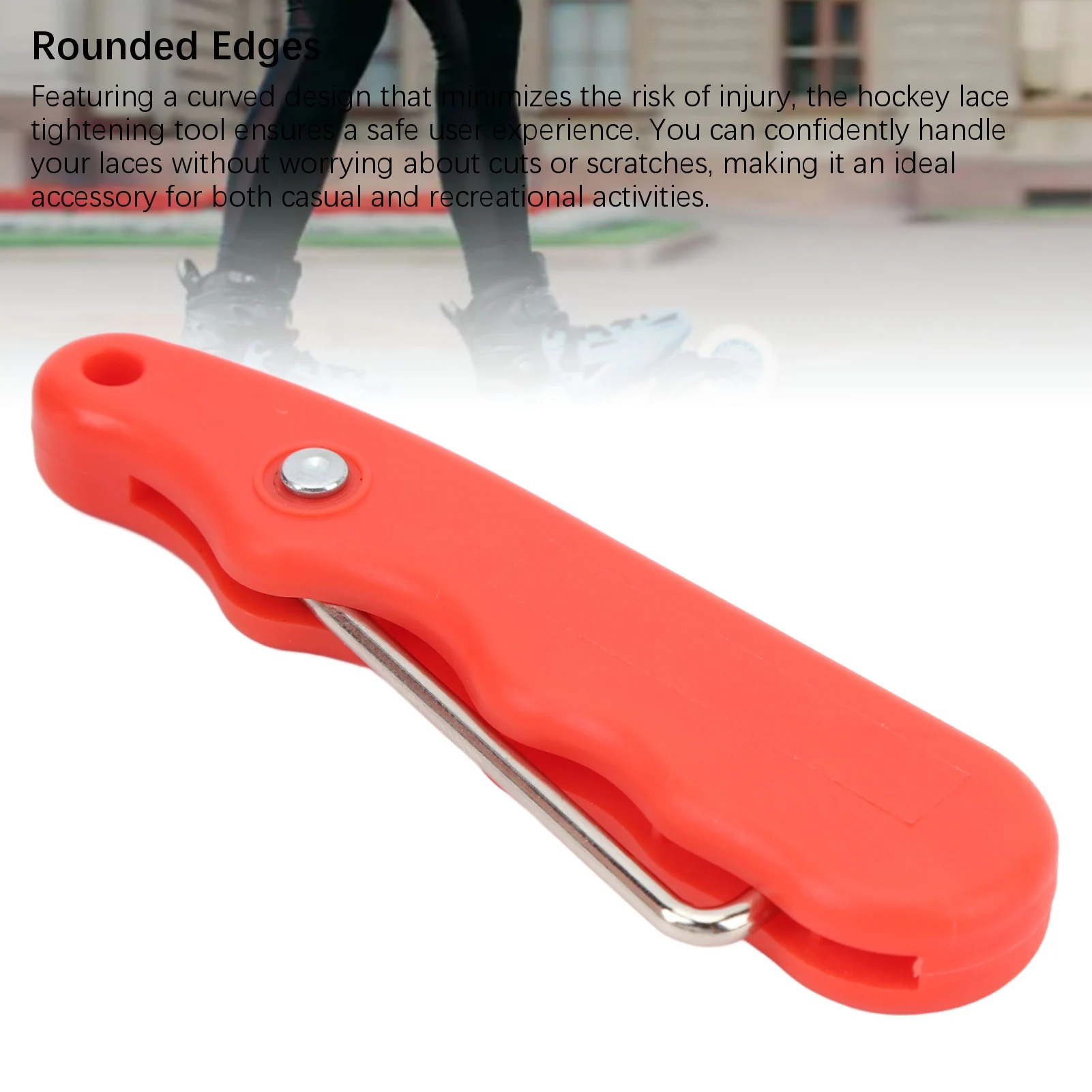 Portable Lace Tightener Puller Skate Lace Tightener Stainless Steel and Plastic Curve Design Folding Shoe Lace Puller