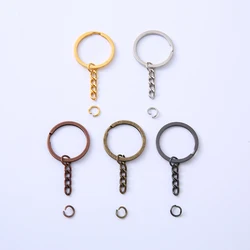 10/20/50/100 pcs/lot Key Ring Key Chain 5 Colors Plated 30mm Round Split Keychain Keyrings Wholesale