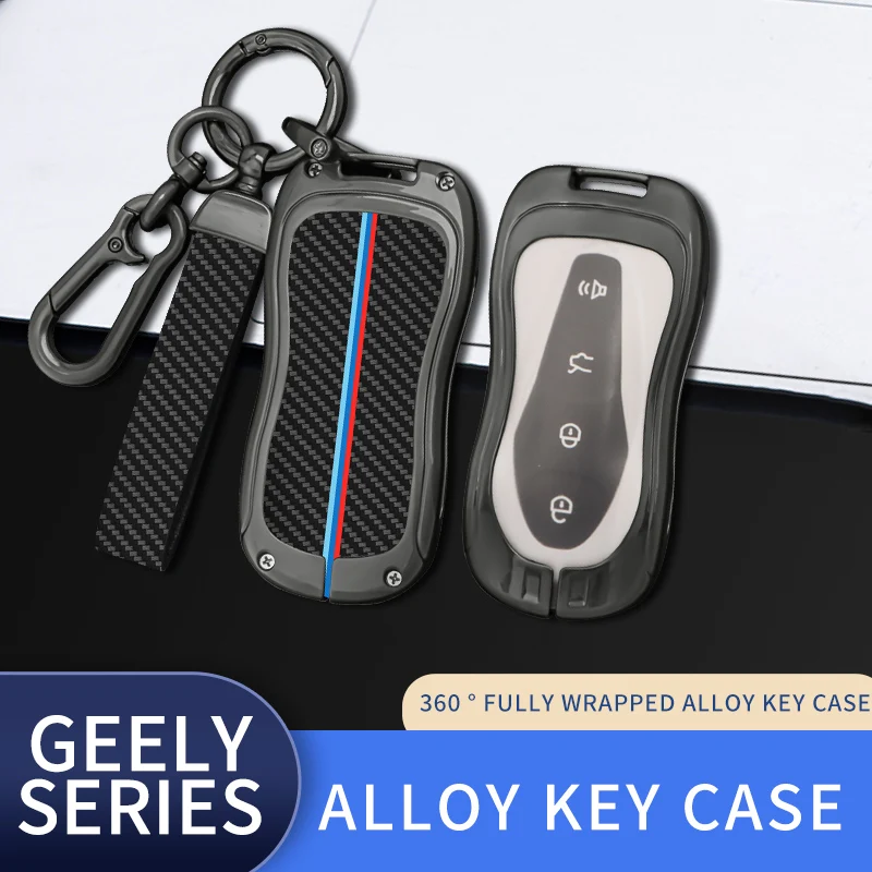 

ABS Carbon Car Key Cover Case Suitable for Geely Atlas Pro Boyue Tugella FY11 Emgrand GS X6 SUV EC7 Car Accessaries Keychain