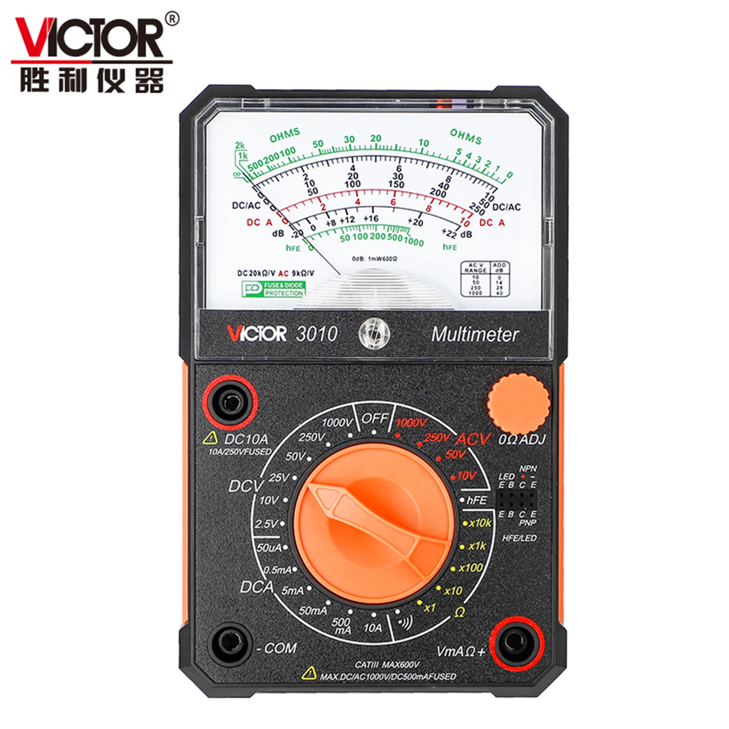 Imagem -02 - Victor-manual Range Analógico Multímetro Universal Multi Mecânico Multímetro Triode ac dc Pointer Tabela 3010 3021 7244