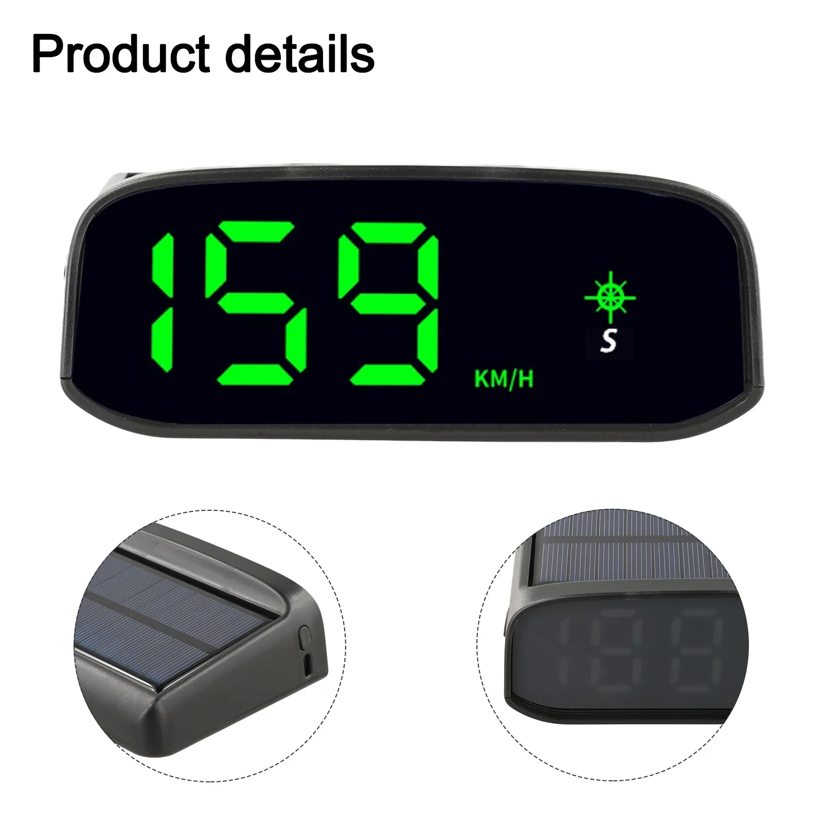 Solar Speedometer With Compass And Speed Monitoring LED Display Automatically Adapts To Ambient Light Conditions