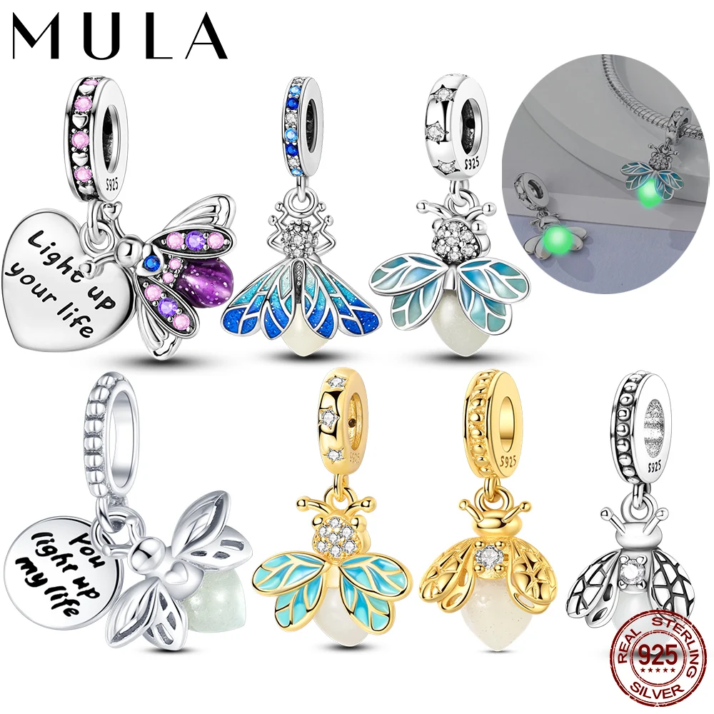 

Подвеска-шарм Mula 1 шт. из стерлингового серебра 925 пробы в форме светлячка, подходит для оригинального браслета-цепочки 925 пробы, для самостоятельного изготовления ювелирных изделий, подарок для женщин