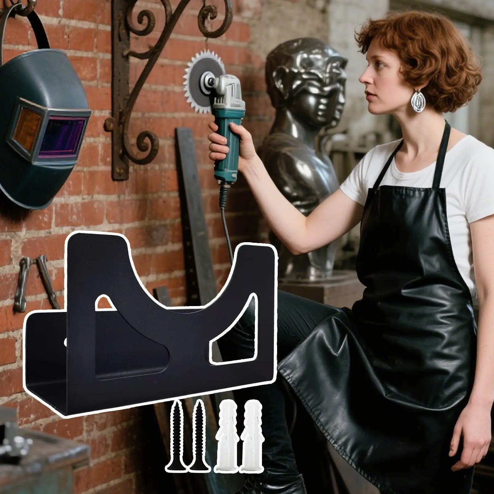 

Angle Grinder Bracket Wall Mount Bracket for Angle Grinder Tight Fit Multi-Functional Storage Rack for Electric Tools Wrench