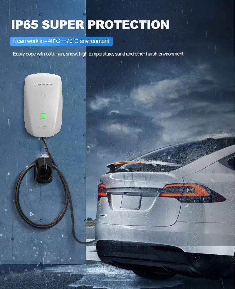 Customized Fast Home Blue Tooth 7kw Ev Charger Wall-mounted Ev Car Charging Wall Box 32A Type2Ac Ev Charger Station