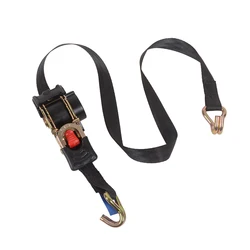New Universal Auto Retractable Ratcheting Tie-down Strap with Double J Hooks Tie Down Belts 25mmx1.8M