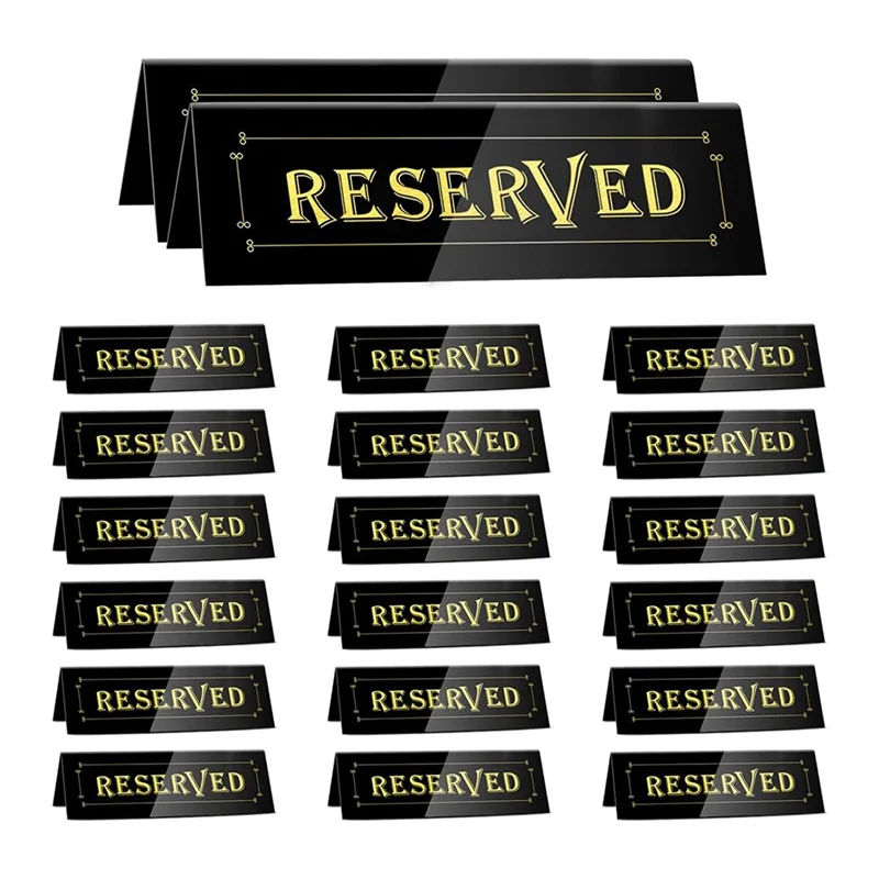 Para bodas, restaurantes, oficinas, reuniones para 20 piezas, carteles de tienda de mesa reservados acrílicos, señales de asiento de reserva Chair-B09B