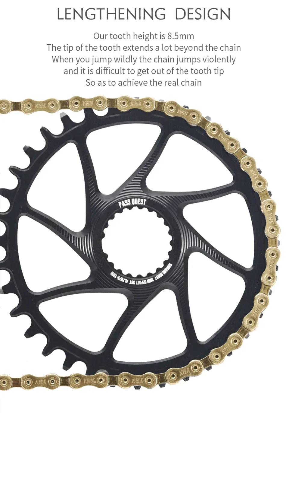 Für Shimano Direct Mount Kettenblatt mit 3mm Offset, 32, 34, 36 Zähne, MTB-Kettenblatt, Silber, 28t, 30t, 38t, 11/12-fach Fahrradkettenblatt – Detail 5