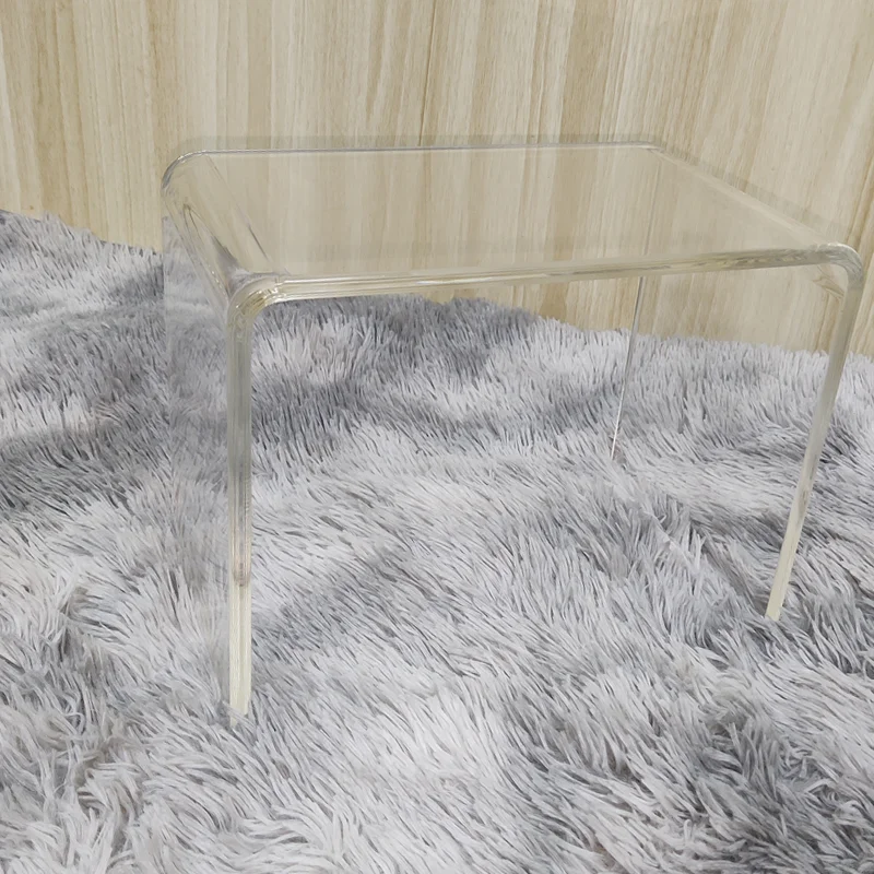 أثاث منزلي حديث وبسيط على شكل حرف U من الأكريليك الشفاف ومسند للقدمين مقعد أحذية منخفض #4