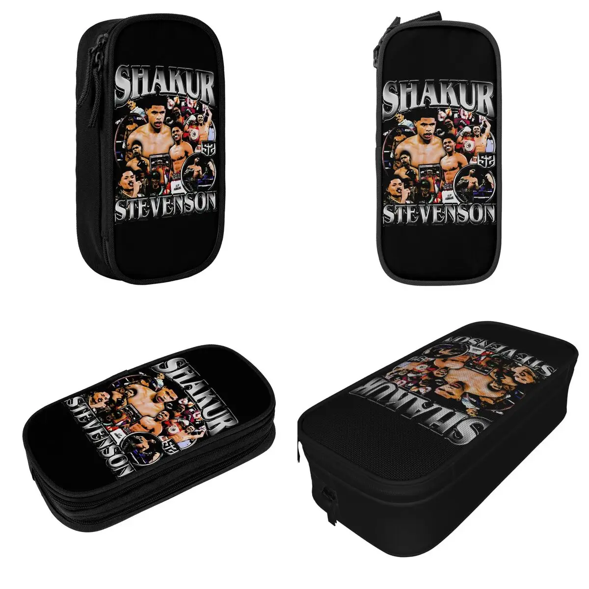 Large Pencil Pouch Vintage Shakur Stevenson Bootleg Office Fighter Winner Double Layer Pencil Case Stationery Make Up Bag Gift