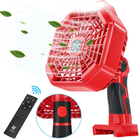 For Milwaukee 18V Li-ion Battery Powered Handheld Fan with 180LM LED Lamp Light Portable Cordless Jobsite Fan USB Camping Fan