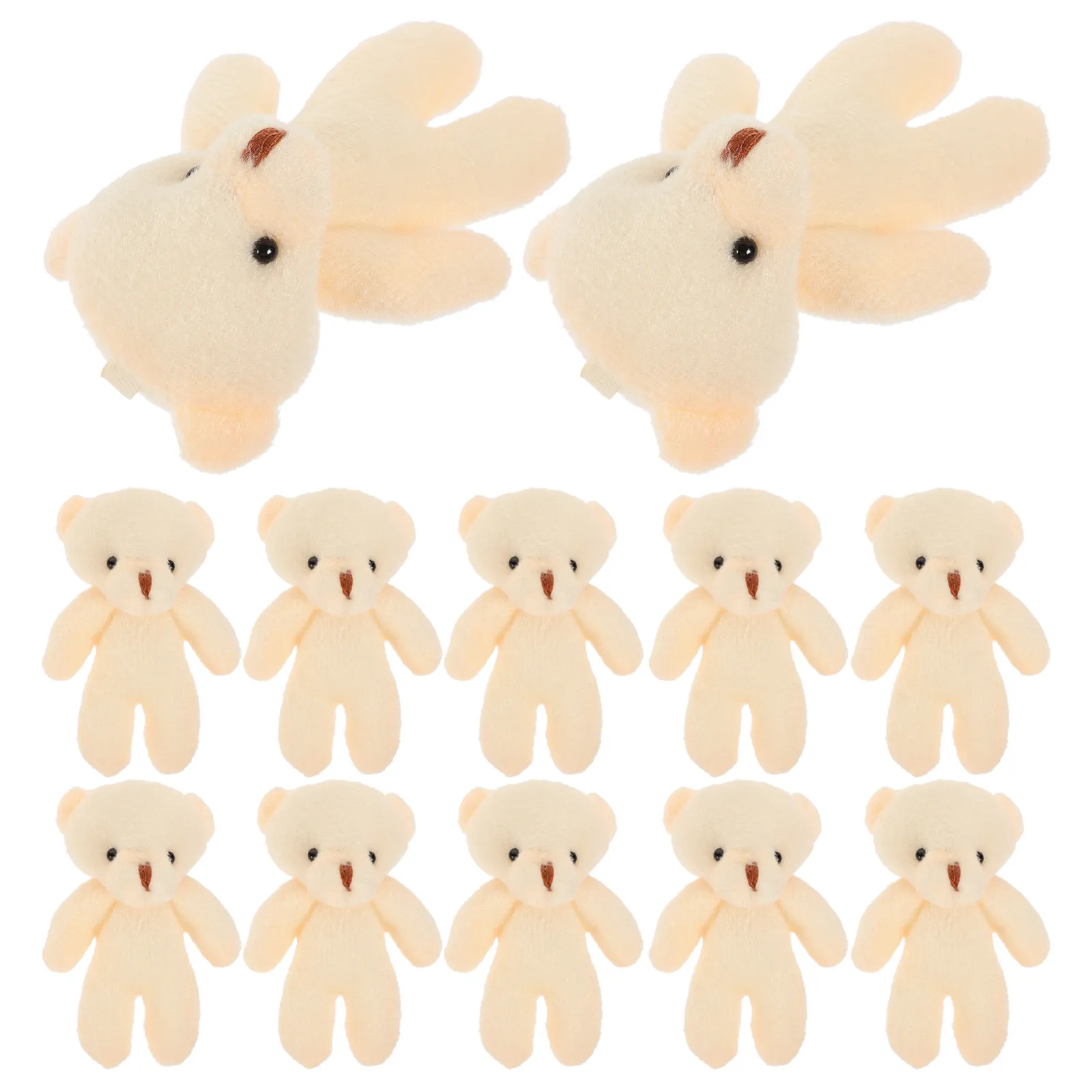 

20Pcs Adorable Mini Bear Keychain Cloth PP Cotton Material Easy Install Remove Compact Bear Pendant for Keys Bags Handbags