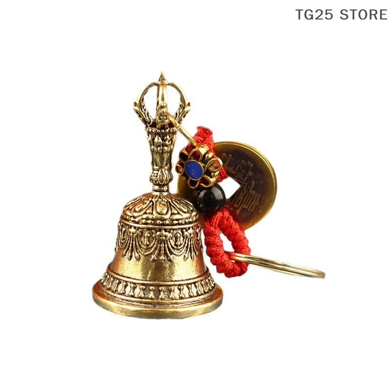 1 قطعة جرس النحاس الرجعية الرياح الدقات النحاس الحرف يموت الصب سقوط الرياح الدقات التبتية البرونزية جرس أفكار النحاس جرس قلادة #4