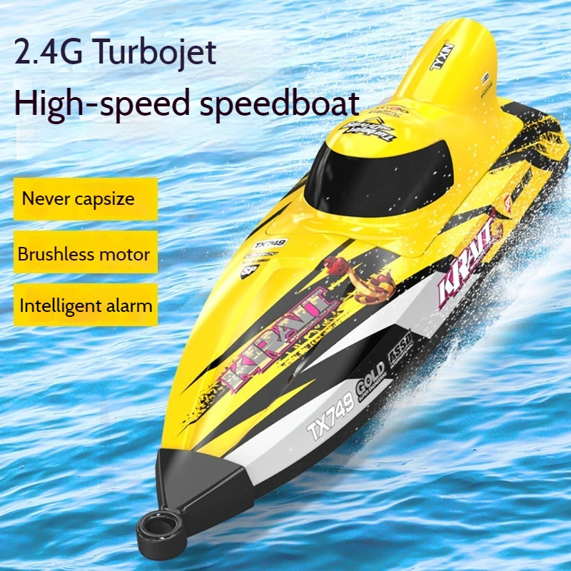 Rc Boats 25km/H 2.4g Turbojet Power Brushless Motor Long Lasting Endurance Sealed Waterproof Cooling System Rc Jet Boat For Boy