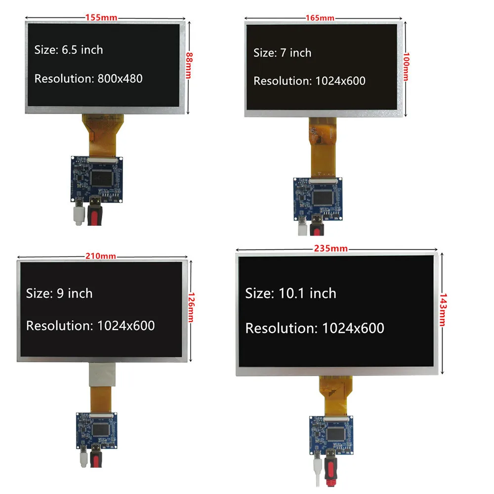 

6.5/7/9/10.1 Inch Screen LCD Display HDMI-Compatible Driver controller Monitor For Banana/Orange/Raspberry Pi Mini Computer PC