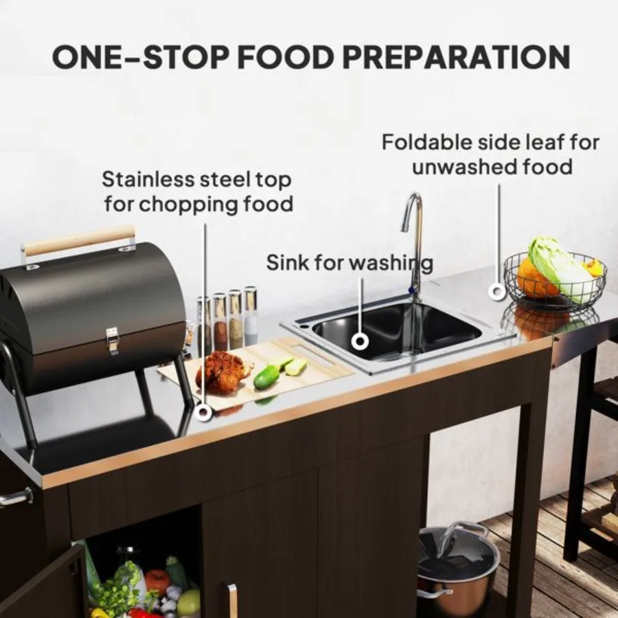 Стол для гриля на открытом воздухе Доставка (заработанный -)