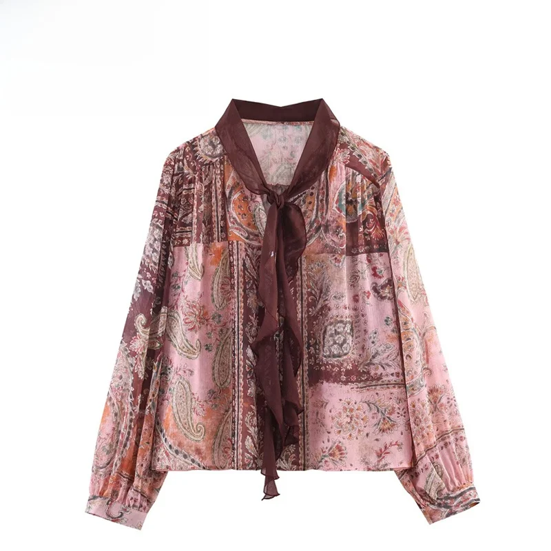 

Fashionable Knot Shirt Women's Elegant Personality Cross-Border Versatile Polyester Fiber Long Sleeve Casual Shirt