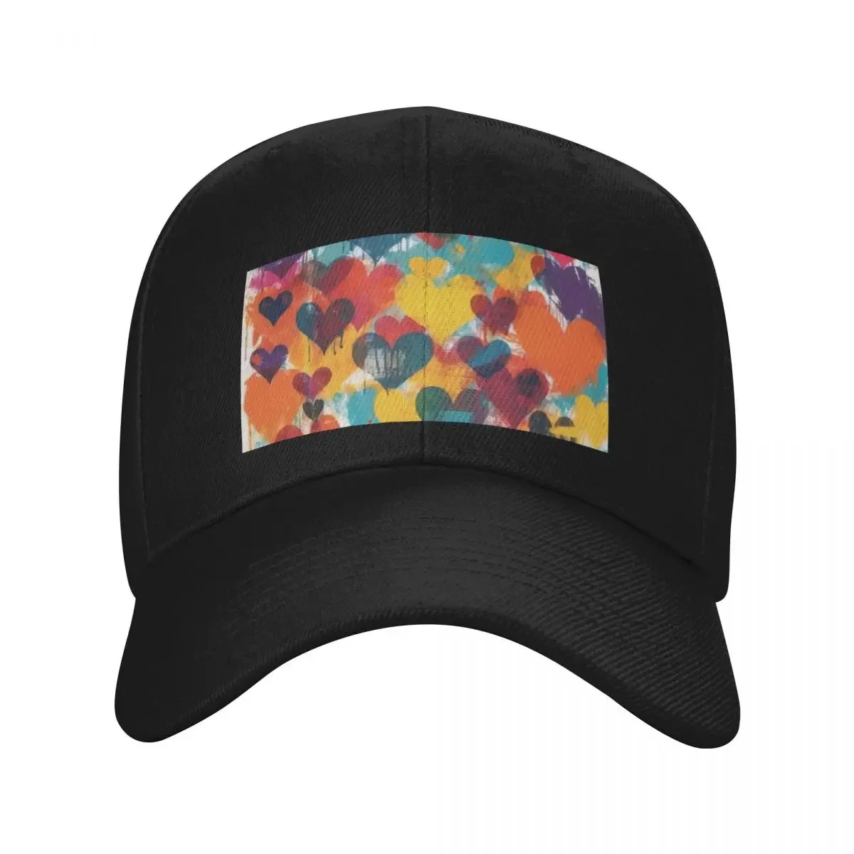 

Красочные граффити с сердечками - яркая бейсболка с абстрактным искусством любви, шляпа в стиле вестерн, мужская шляпа, пляжная женская и мужская