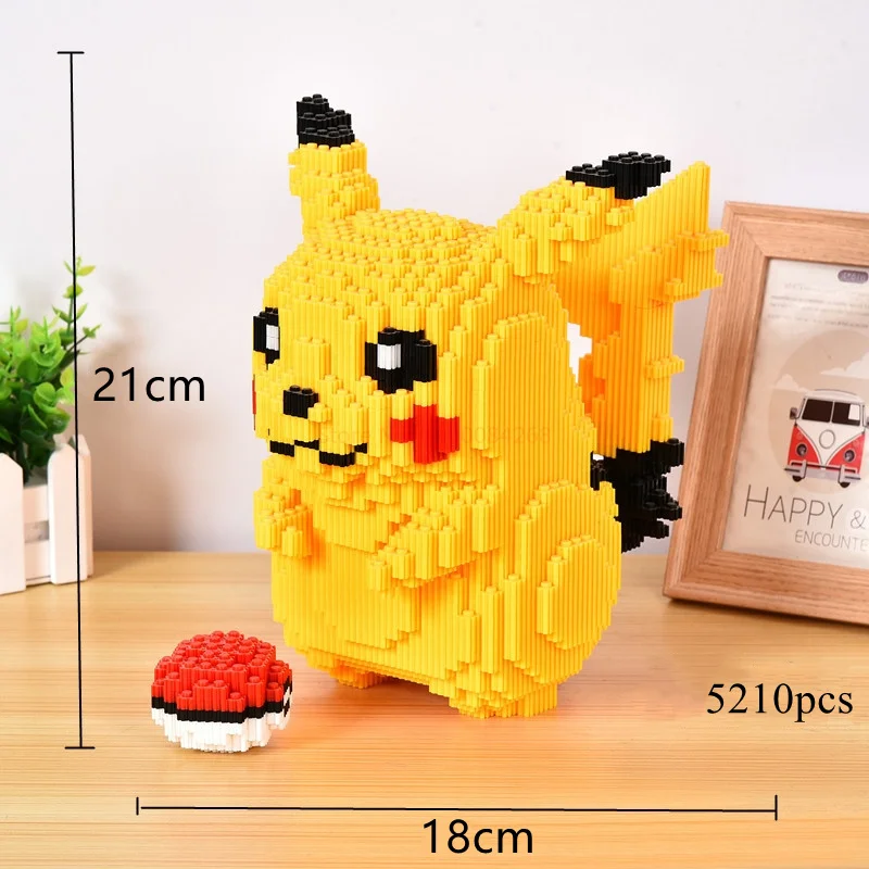 5210 stücke Anime Pokemon Pikachu Diamant Micro Bausteine Spiele Modell Mini Bricks Figur Schwierige Dekompression Spielzeug Geschenk