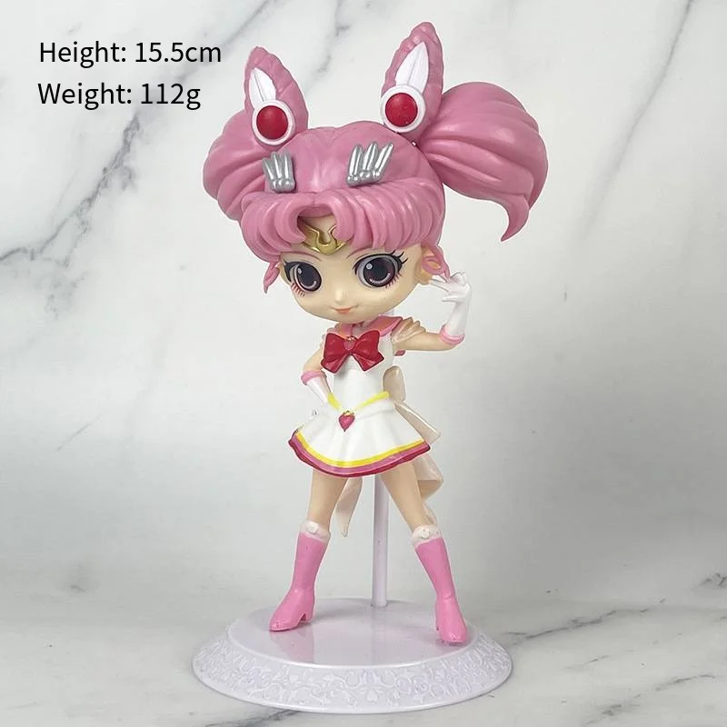 Kawaii Anime Sailor Moon Figures Tsukino Usagi Chibiusa Figur Pvc Toy Model Hand Made Anime Dolls Toys Gifts for Kid