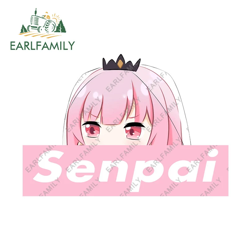 

EARLFAMILY Hololive Mori Calliope Car Sticker Sunscreen Vinyl Occlusion Scratch Cartoon Decal Rearview Mirror Skateboard Decor