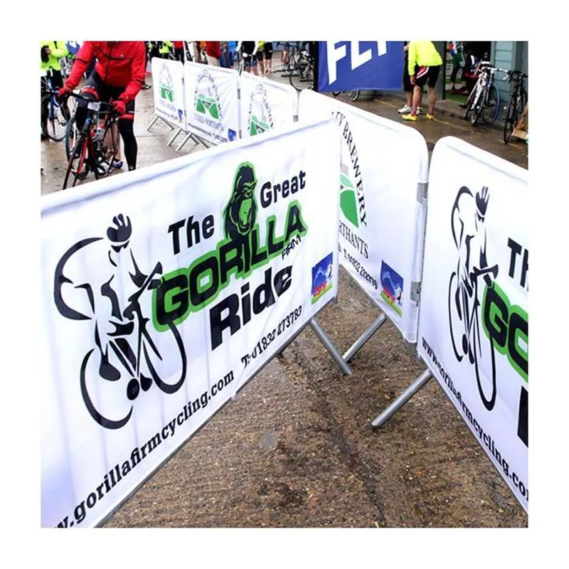 Outdoor Polyester Fence Barrier Banner For Event Road Security Crowd Control Custom Barrier Barricade Cover