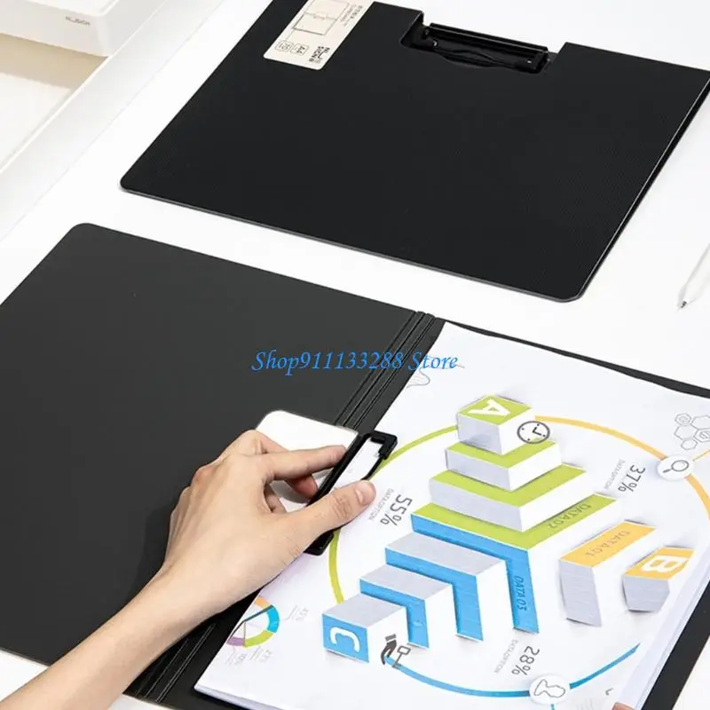 

G88D File Organiser Clipboard with Double Metal Clip Standard Size Flipping Clipboard Document Folder For Office School