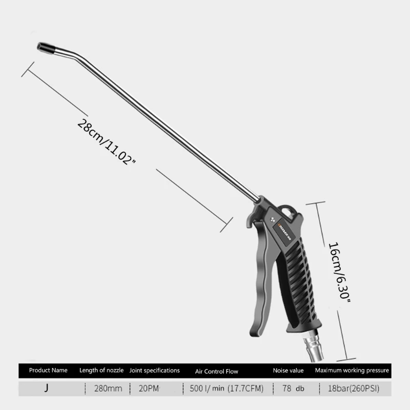 Air Blow Guns with High Nozzle Pneumatic Air Compressor Accessory Tool Dust Cleaning Air Blower Guns Air Tools