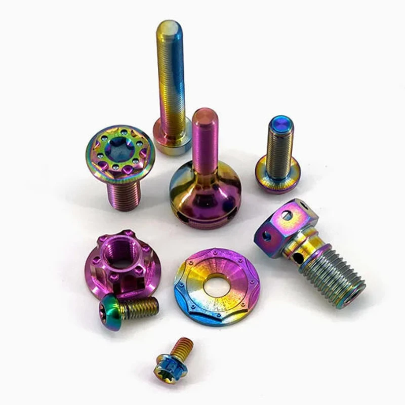 

CNC Machining Services With Surface Treatment Customized Colored Aluminum Alloy Screw and Nut Set