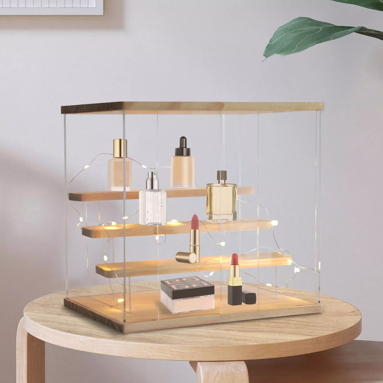 

3 Tier Clear Acrylic Display Case with Light, for Collectibles, Doll Display Case, Countertop Large Storage Collectible Showcase