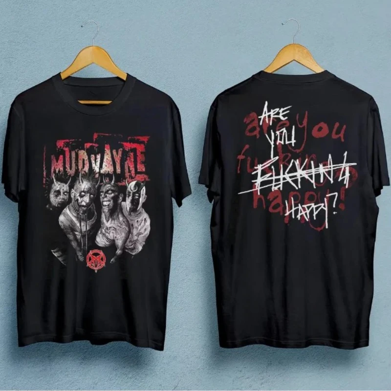 

American Retro VTG Mudvayne with 2-sided T-shirt Men's T-shirt Summer New Retro Fashion Men's and Women's Streetwear