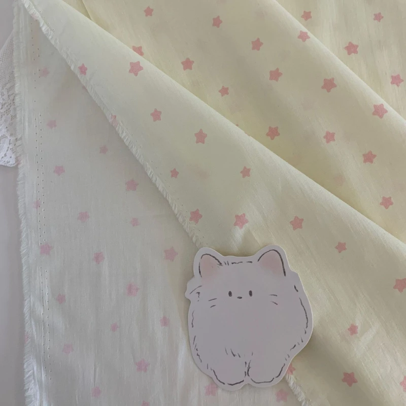 100% Cotton Printed Fabric 6colors Star Fabric Christmas Decorate 0.5/1/2yard DIY Sewing Kid Clothing Hair Ties Bags Accessories