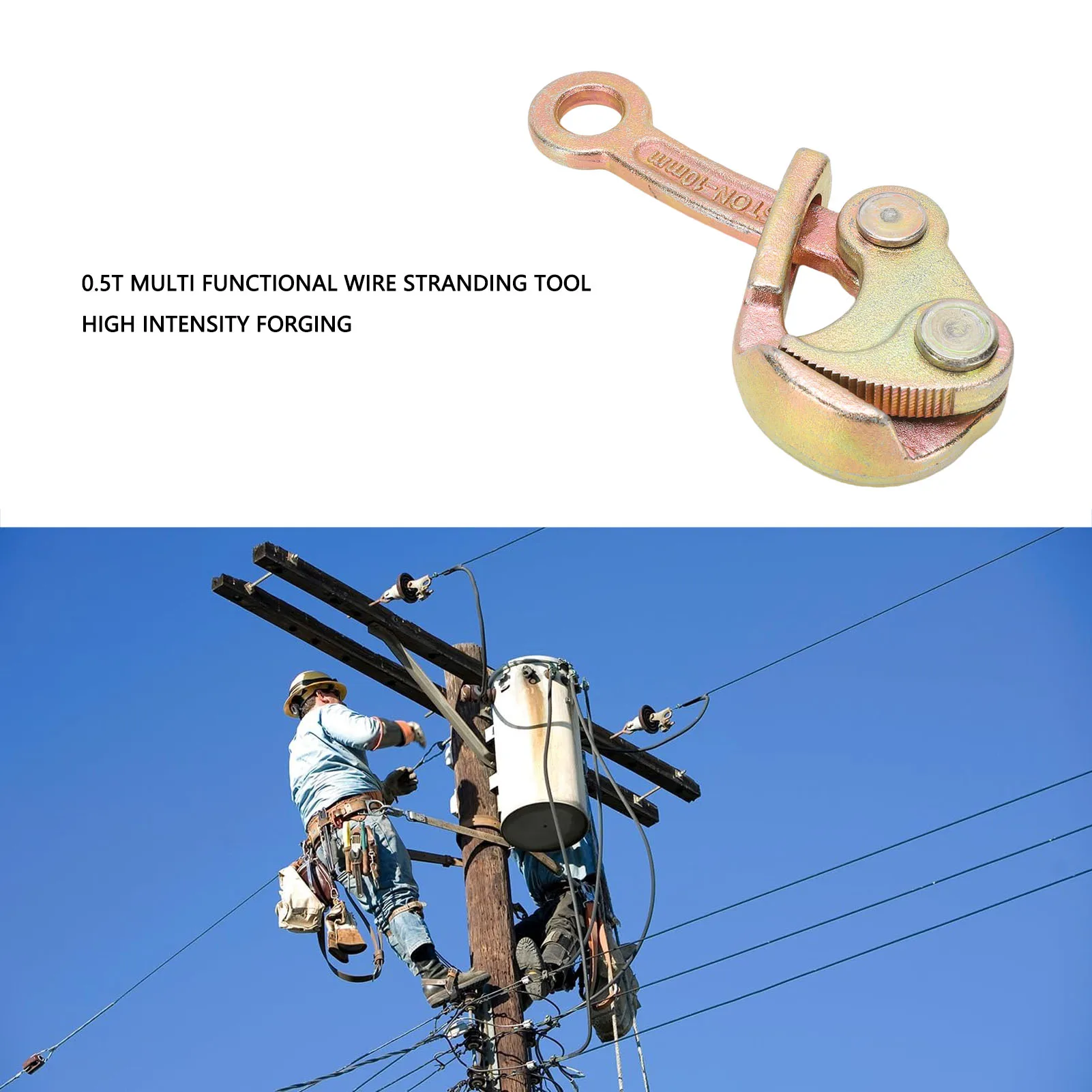 

Cable Grip 0.5T Wire for 1-10mm Rope Puller Tool Carbon Steel Multi Functional Cable Grip Wire