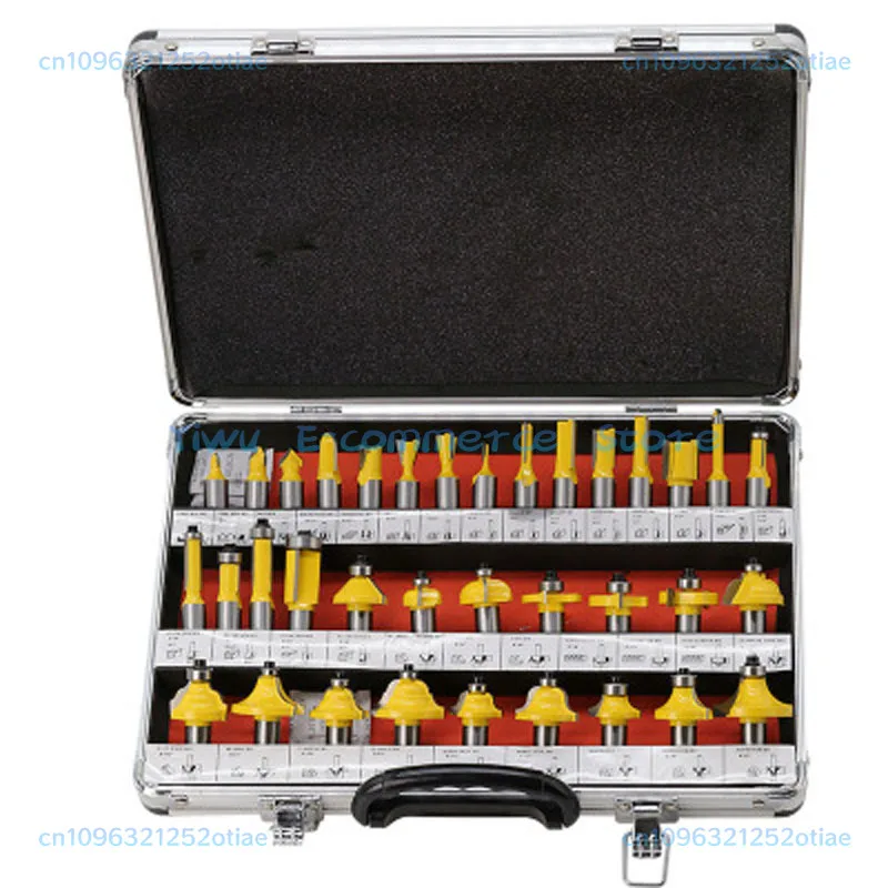 NEW 35PC 8mm Shank Carbide Router Bit Set Wood Woodworking Cutter Trimming Knife Forming Milling Carving Cutting Tools.
