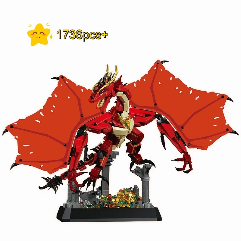 

FUNXINEE Technical fire dragon magic myth animal model famous movie building block model Christmas Birthday Gifts for children