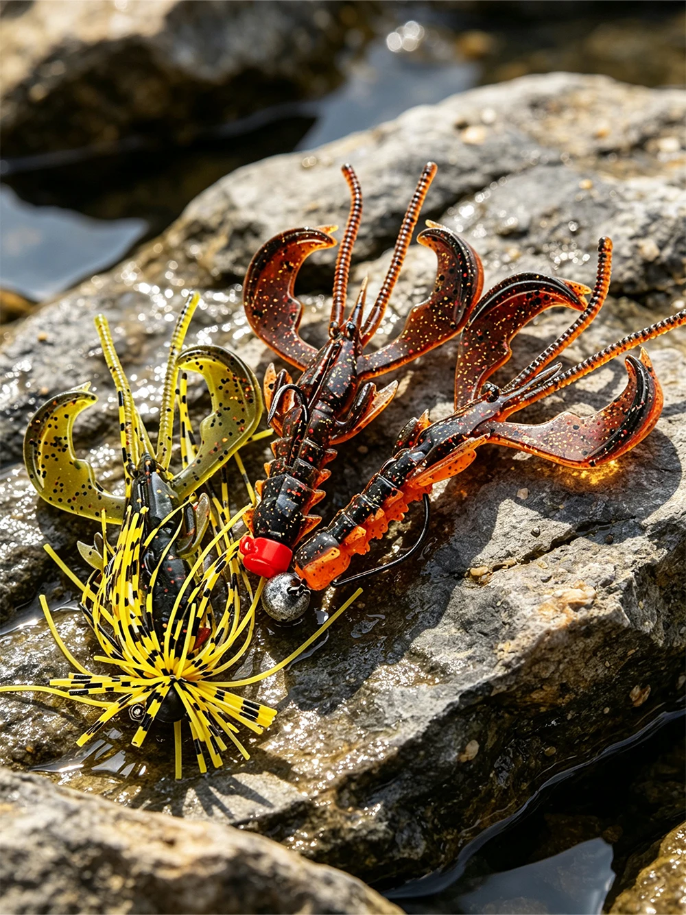 Spinpoler Agile Shrimp Crawfish Weicher Köder, schwimmend, TPR, künstlicher Hummerköder, 4 cm/6,5 mm, Jig-Rig-Angelköder für Barsch, Zander, Forelle, Hecht – Detail 7