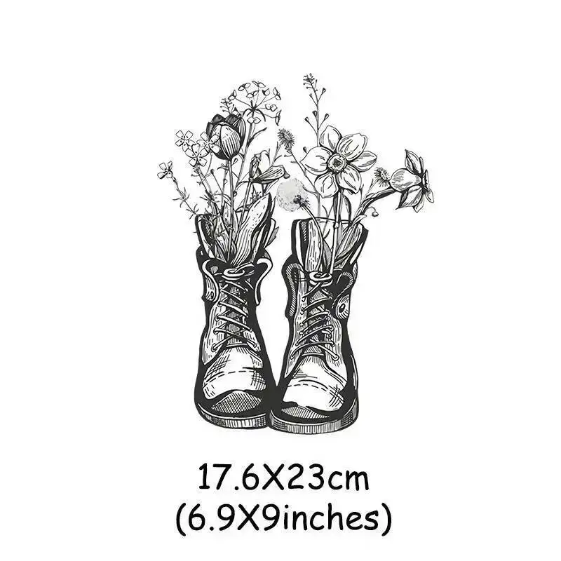 Flower Shoes Heat Transfer Clothes Stickers Iron On Patches Diy Shirt Accessory Sticker For Clothes Decal Factory Wholesale